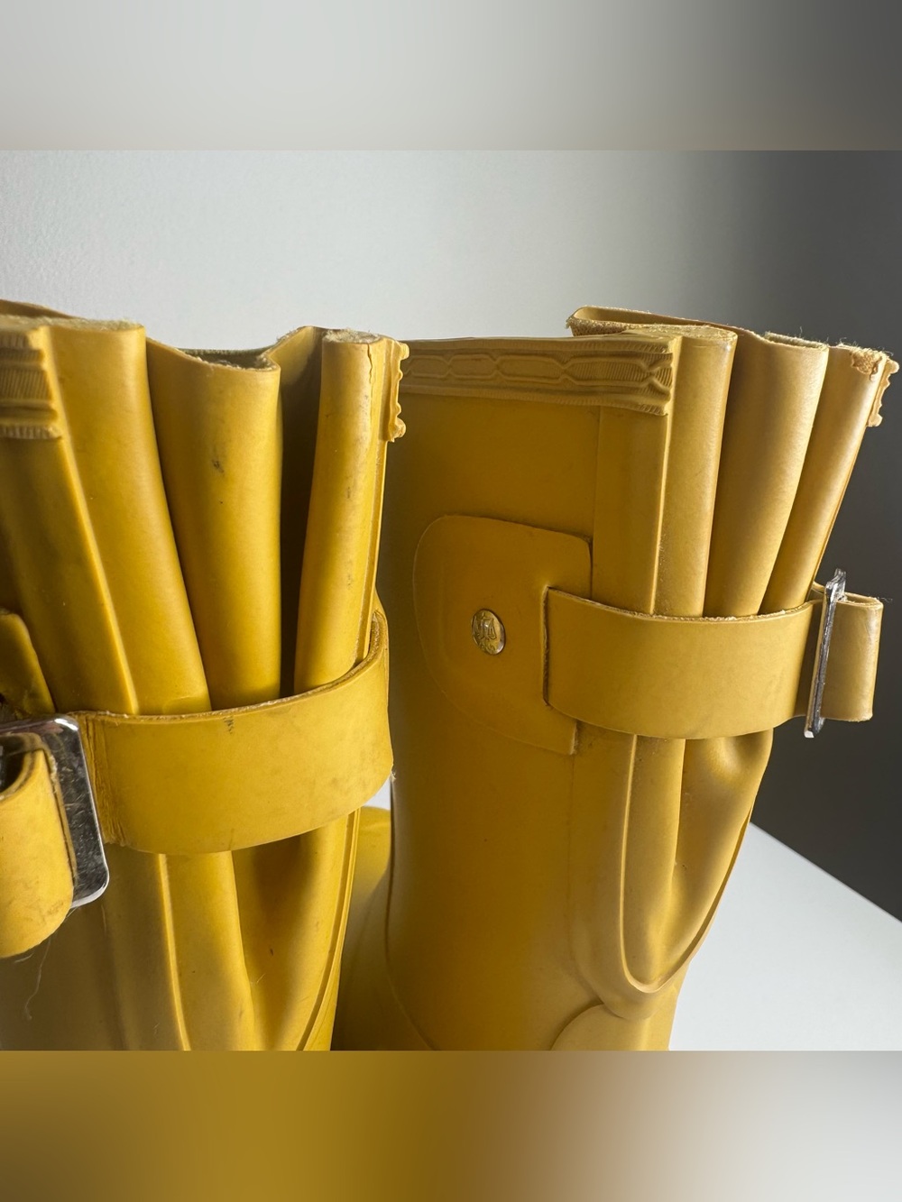 HUNTER Original Women's Short Matte Mustard Yellow Rain Boots Size 7 US - Picture 11 of 15
